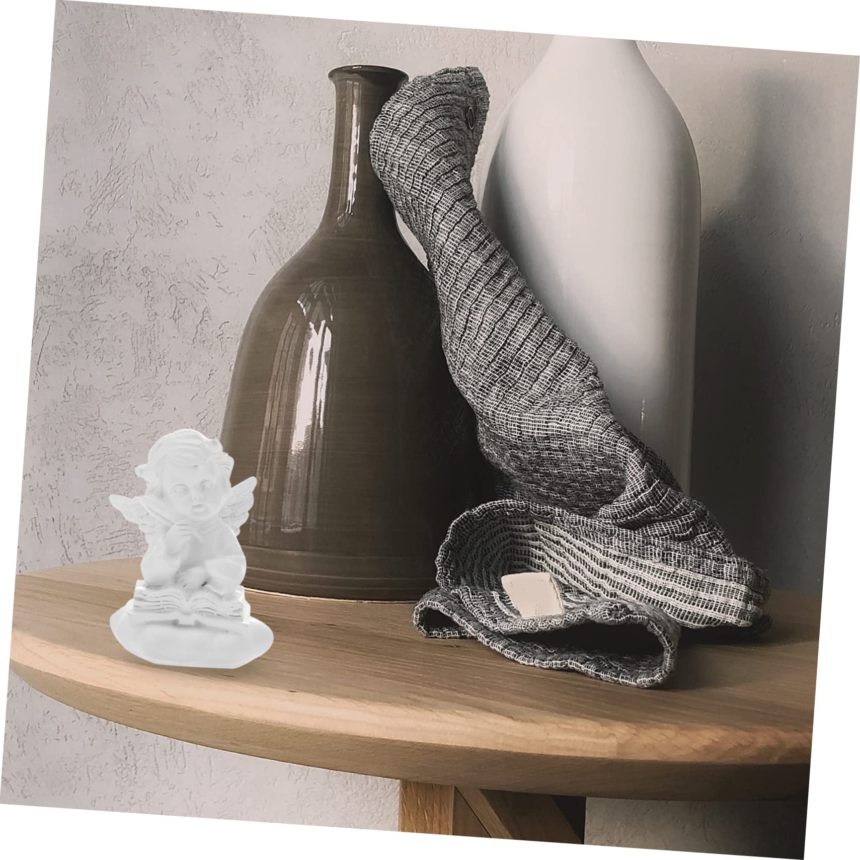 天使の樹脂彫刻 約15cm ホワイト 天使の樹脂彫刻 約15cm ホワイト 天使の樹脂彫刻 約15cm ホワイト